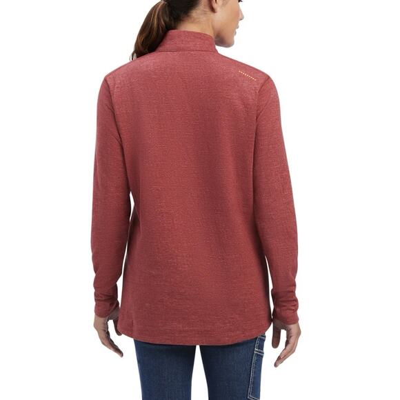 Ariat Rebar Pullover Womens XL Rosewood Red 1/4 Zip Work Utility Sweatshirt - Picture 7 of 13